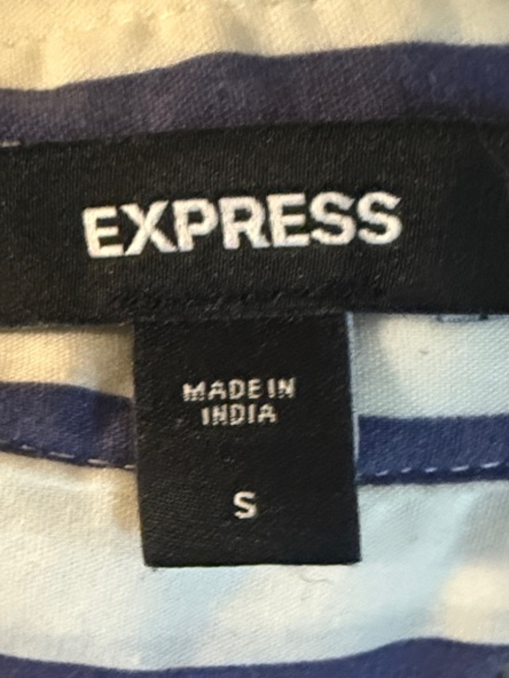 Express White and Navy Striped Shirt Mini Dress - Picture 3 of 3